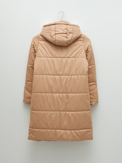 Hooded Plain Long Sleeve Thick Women's Puffer Coat