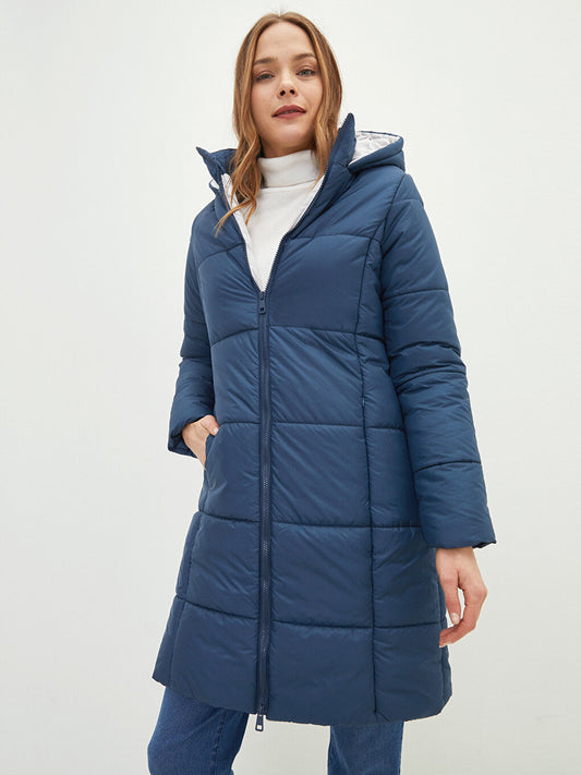 Women's Hooded Plain Puffer Coat