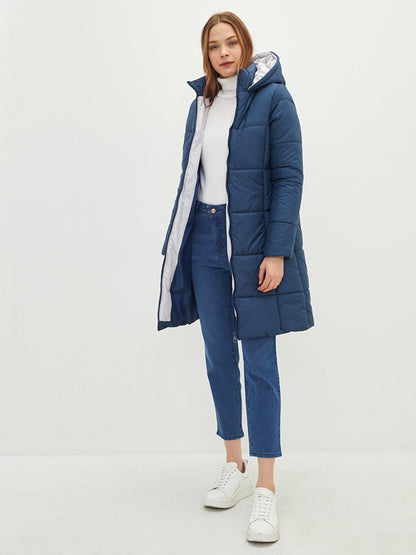 Women's Hooded Plain Puffer Coat