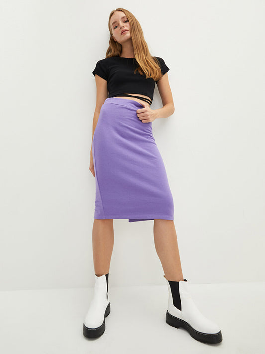 Women's Elastic Waist Straight Skirt