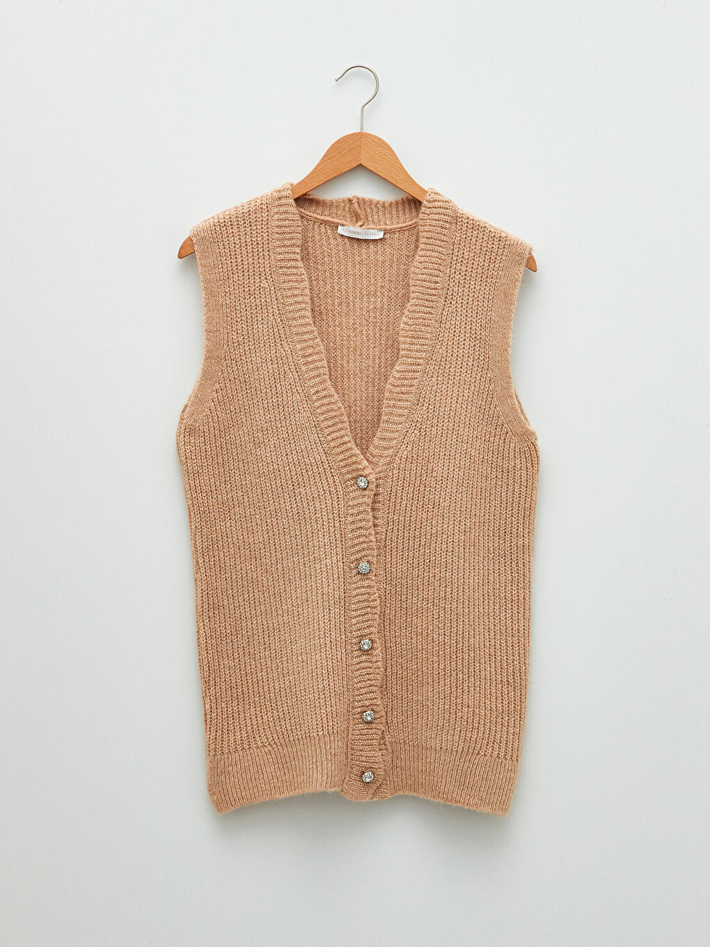 Women's V-Neck Plain Knitwear Vest