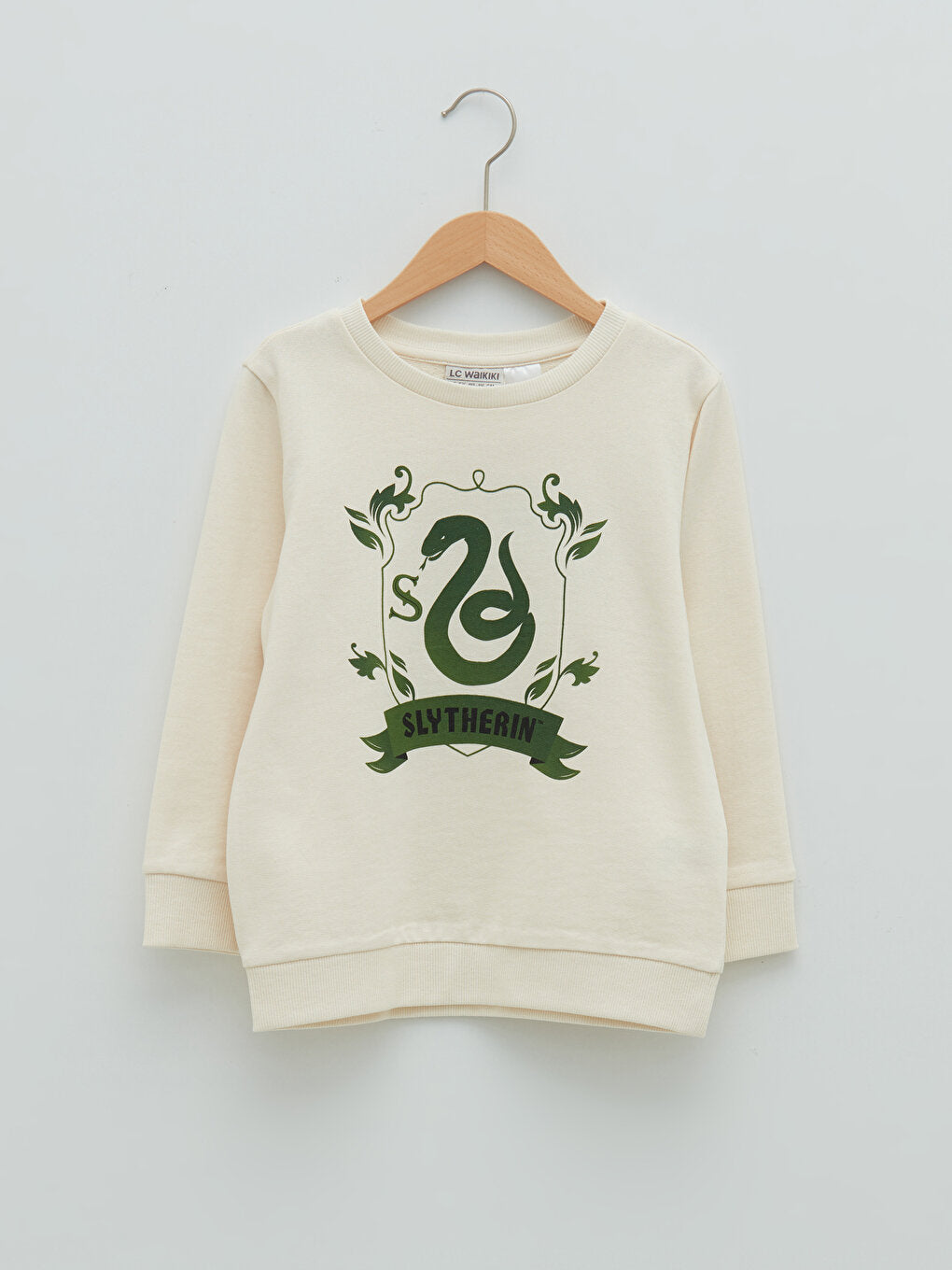 Crew Neck Slytherin Printed Long Sleeve Girl's Sweatshirt