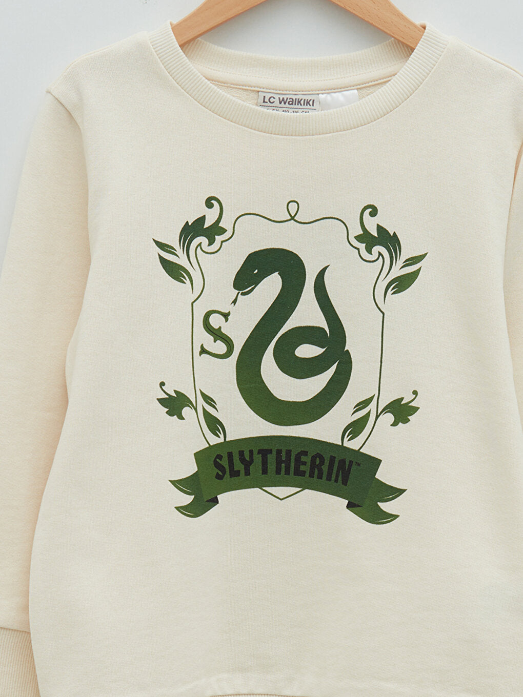 Crew Neck Slytherin Printed Long Sleeve Girl's Sweatshirt