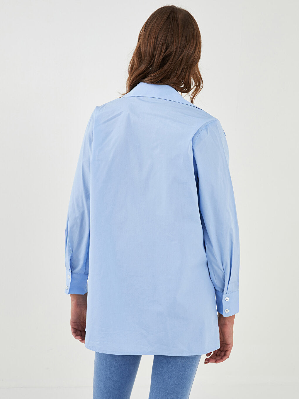 Plain Long Sleeve Women's Shirt Tunic