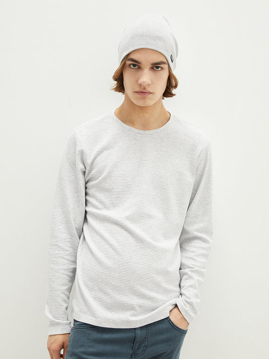 Crew Neck Long Sleeve Men's Basic Sweatshirt