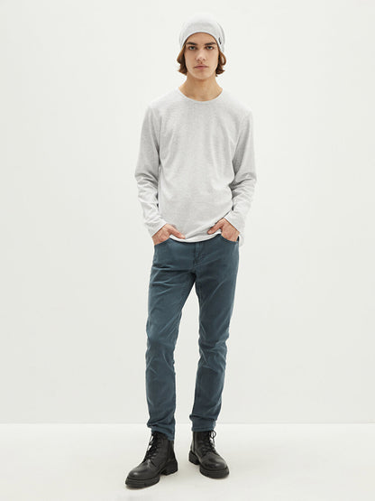 Crew Neck Long Sleeve Men's Basic Sweatshirt