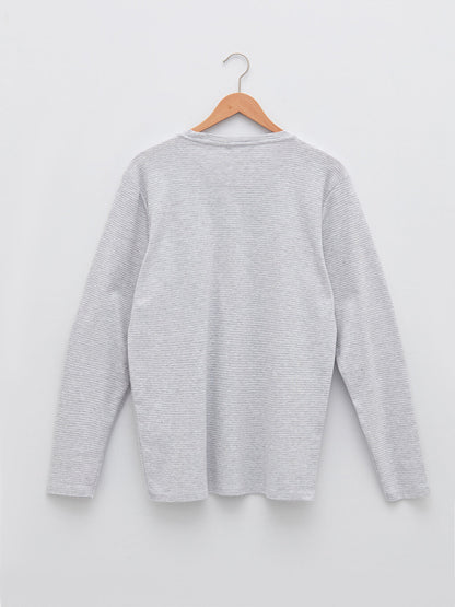 Crew Neck Long Sleeve Men's Basic Sweatshirt