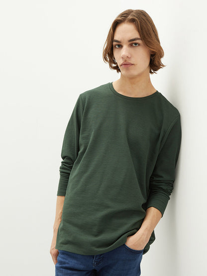 Crew Neck Long Sleeve Men's Basic Sweatshirt