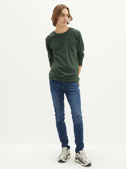 Crew Neck Long Sleeve Men's Basic Sweatshirt