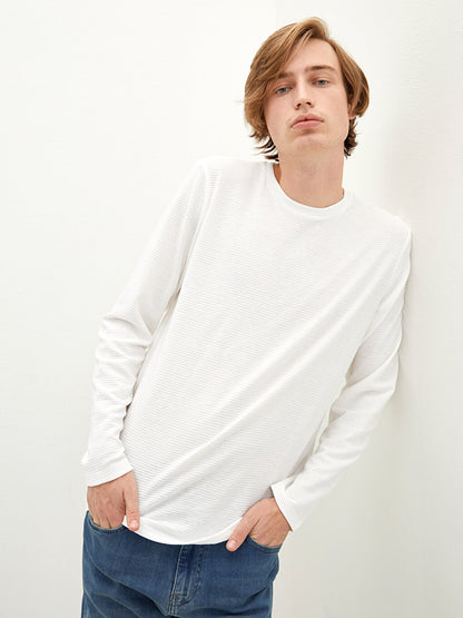 Crew Neck Long Sleeve Men's Basic Sweatshirt