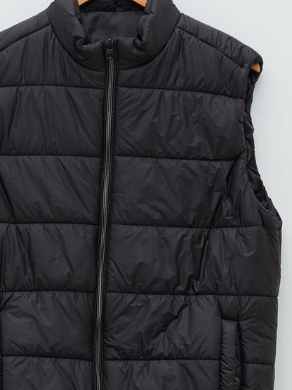 Slim Fit Stand Collar Men's Puffer Vest