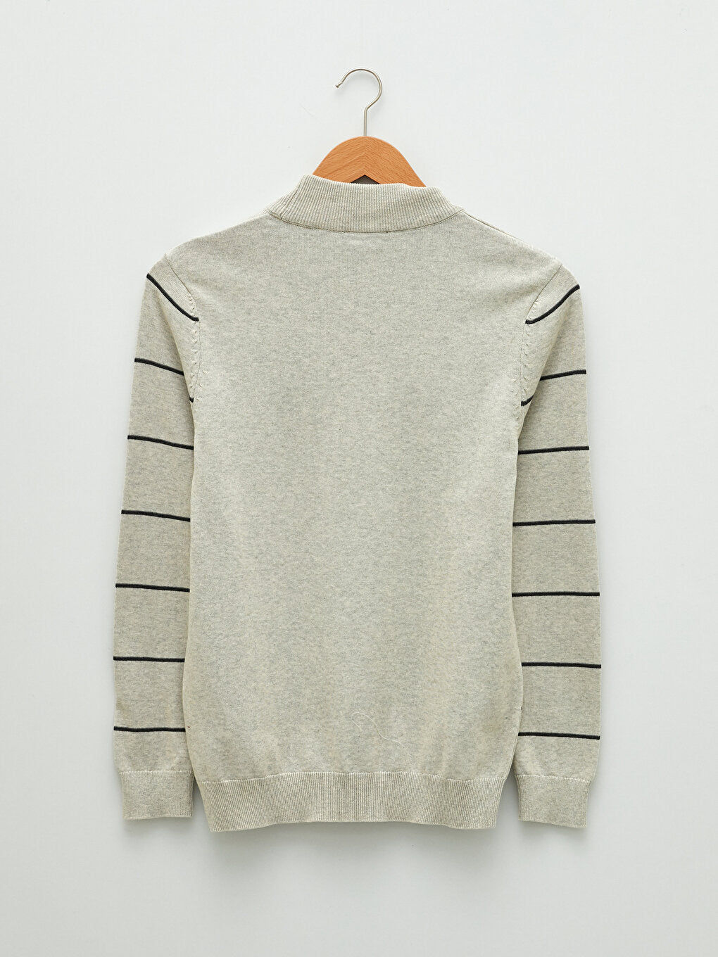 Half Turtleneck Long Sleeve Striped Men's Knitwear Sweater