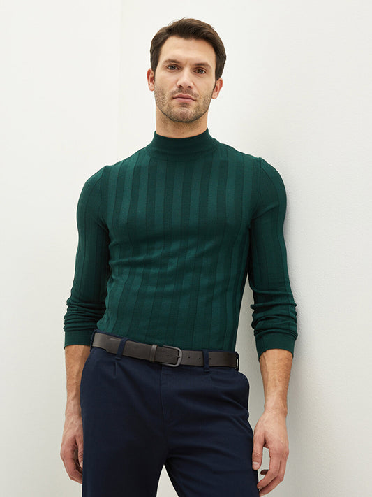 Half Turtleneck Long Sleeve Men's Knitwear Sweater