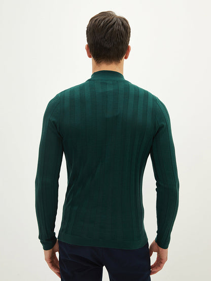 Half Turtleneck Long Sleeve Men's Knitwear Sweater