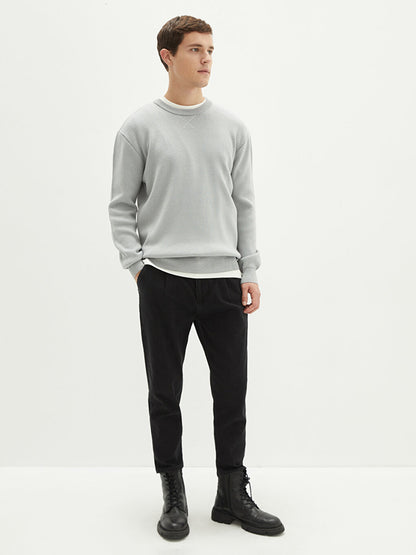 Crew Neck Long Sleeve Men's Knitwear Sweater