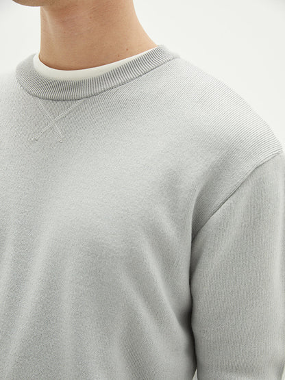 Crew Neck Long Sleeve Men's Knitwear Sweater