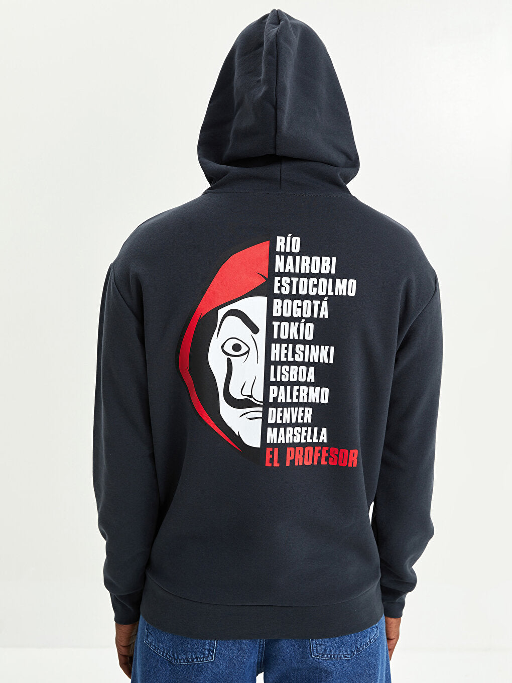 Oversize Long Sleeve La Casa De Papel Printed Men's Hoodie