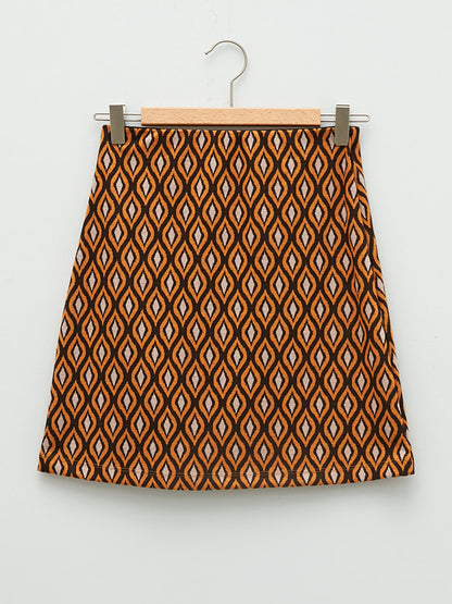 X-SIDE x Aleyna Kalaycıoğlu Women's Skirt - Zippered Waist Standard Fit Patterned