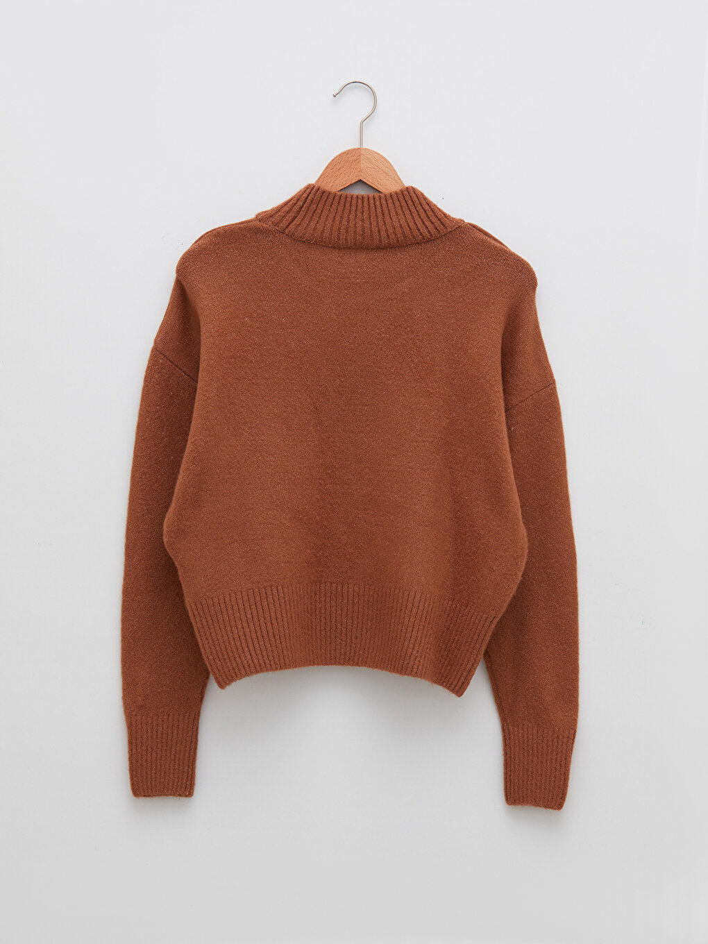 Half Turtleneck Plain Long Sleeve Women's Knitwear Sweater