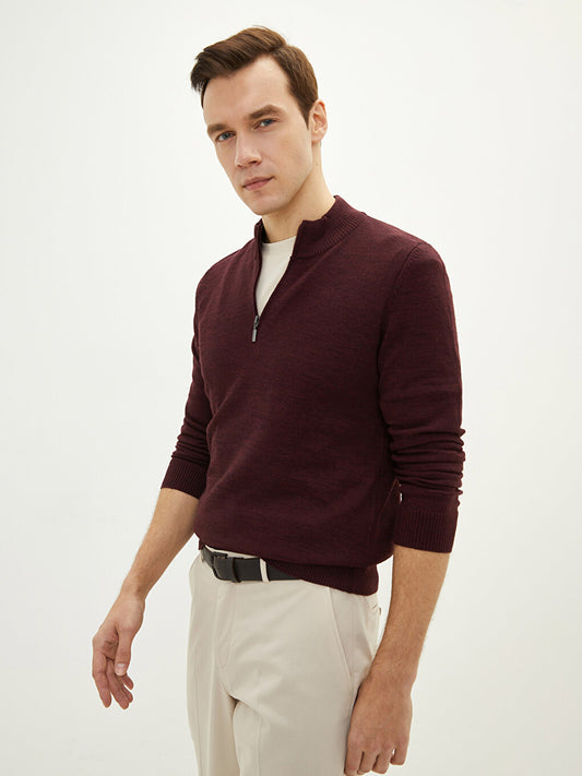 High Collar Long Sleeve Thin Men's Knitwear Sweater