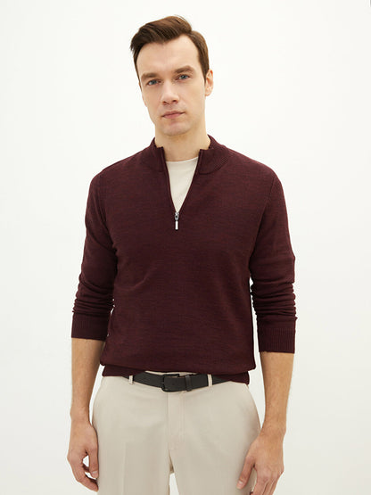 High Collar Long Sleeve Thin Men's Knitwear Sweater