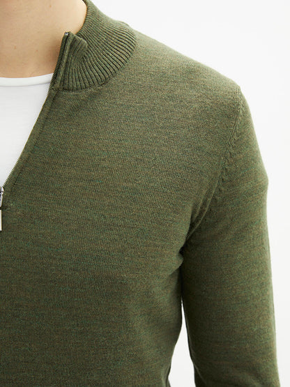 High Collar Long Sleeve Thin Men's Knitwear Sweater