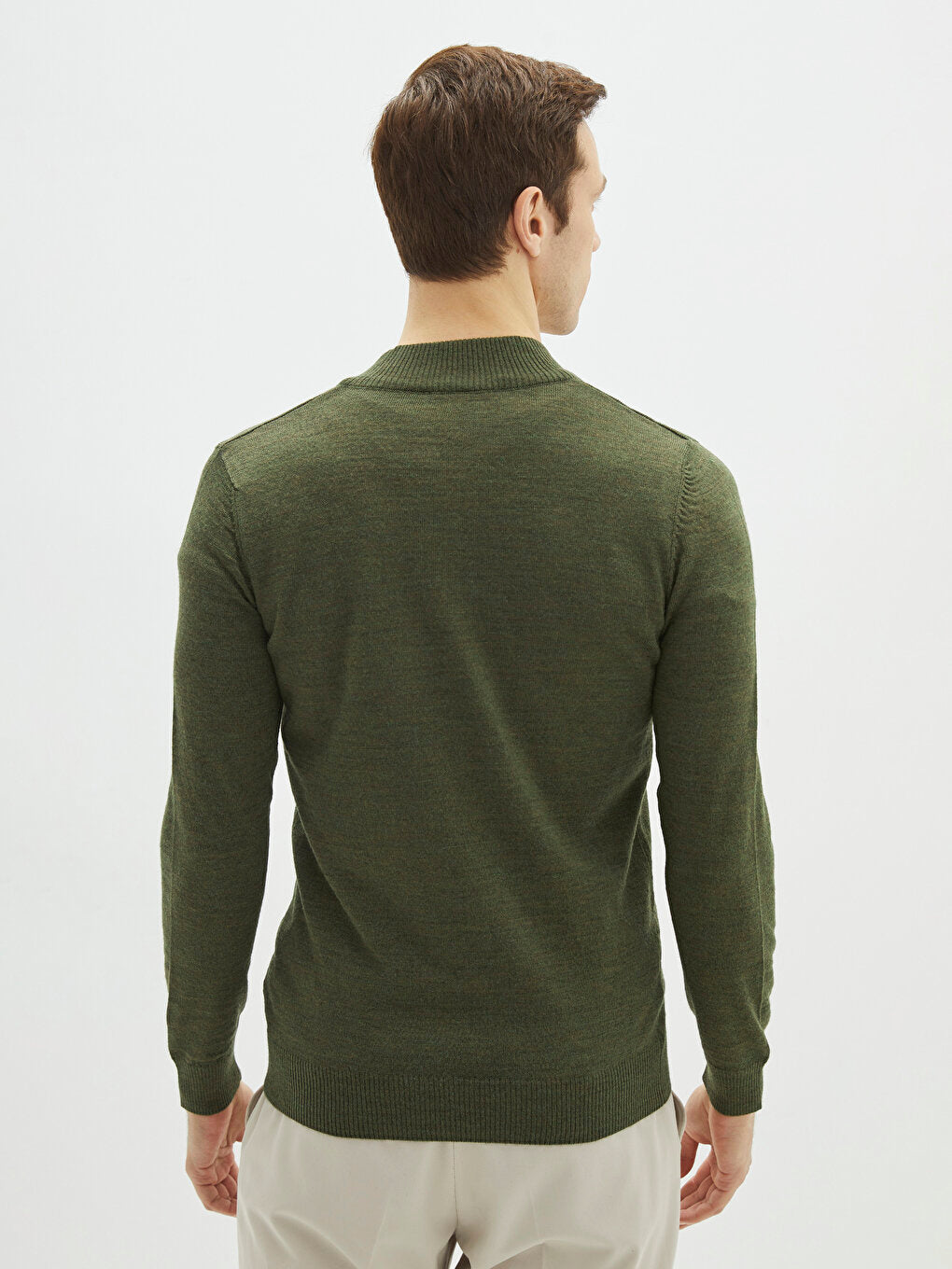 High Collar Long Sleeve Thin Men's Knitwear Sweater