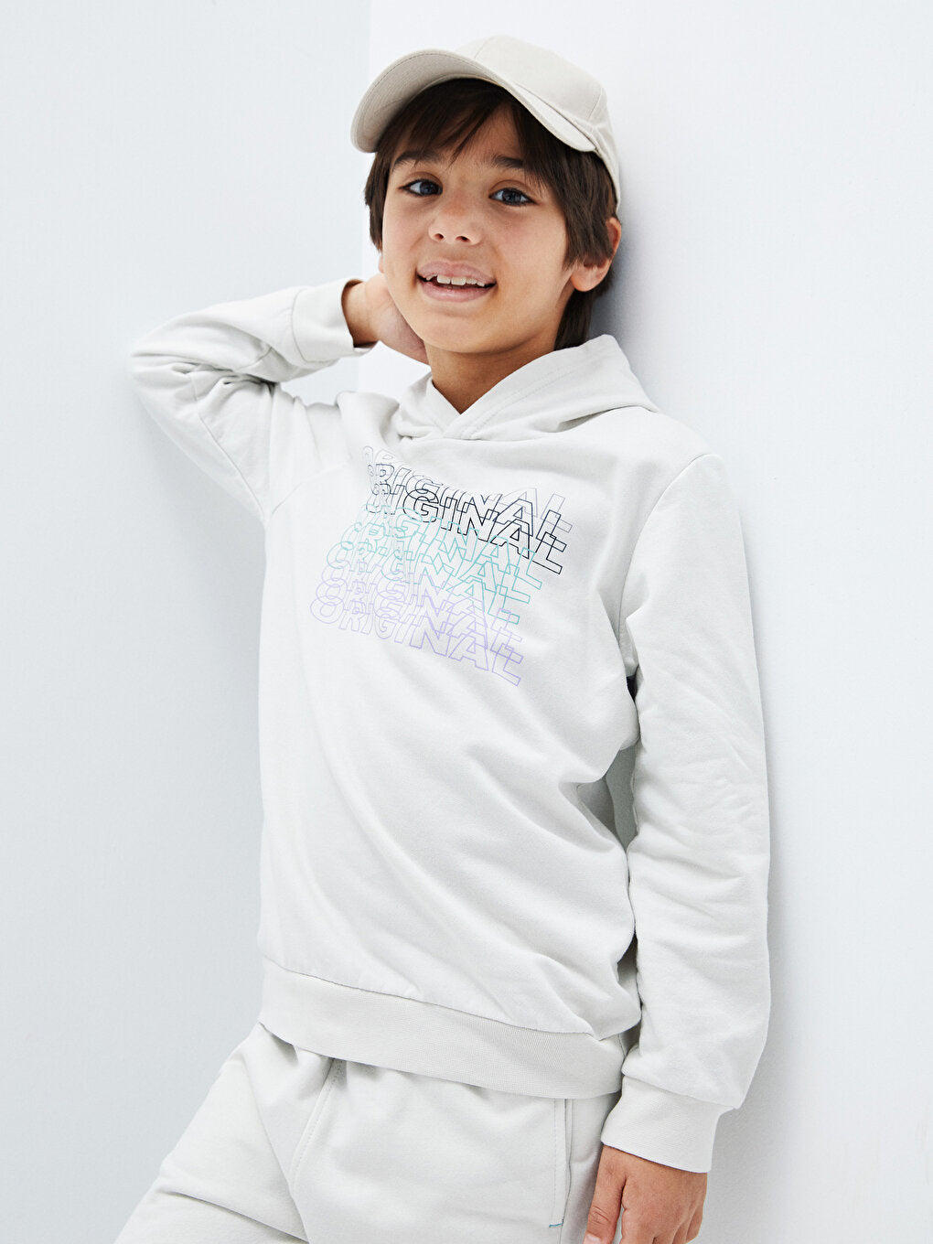 Hooded Printed Long Sleeve Boy's Sweatshirt