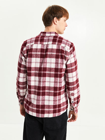 Regular Fit Long Sleeve Plaid Men's Lumberjack Shirt Jacket