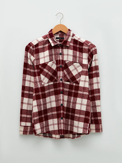 Regular Fit Long Sleeve Plaid Men's Lumberjack Shirt Jacket