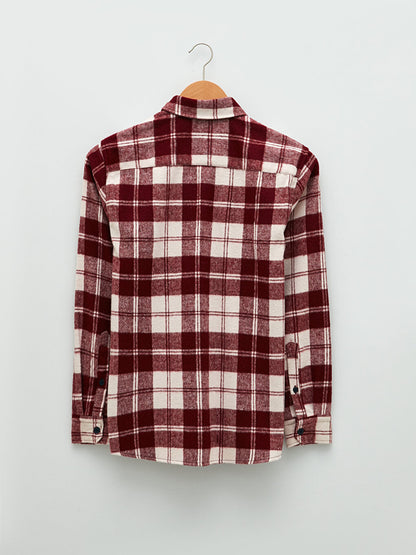 Regular Fit Long Sleeve Plaid Men's Lumberjack Shirt Jacket