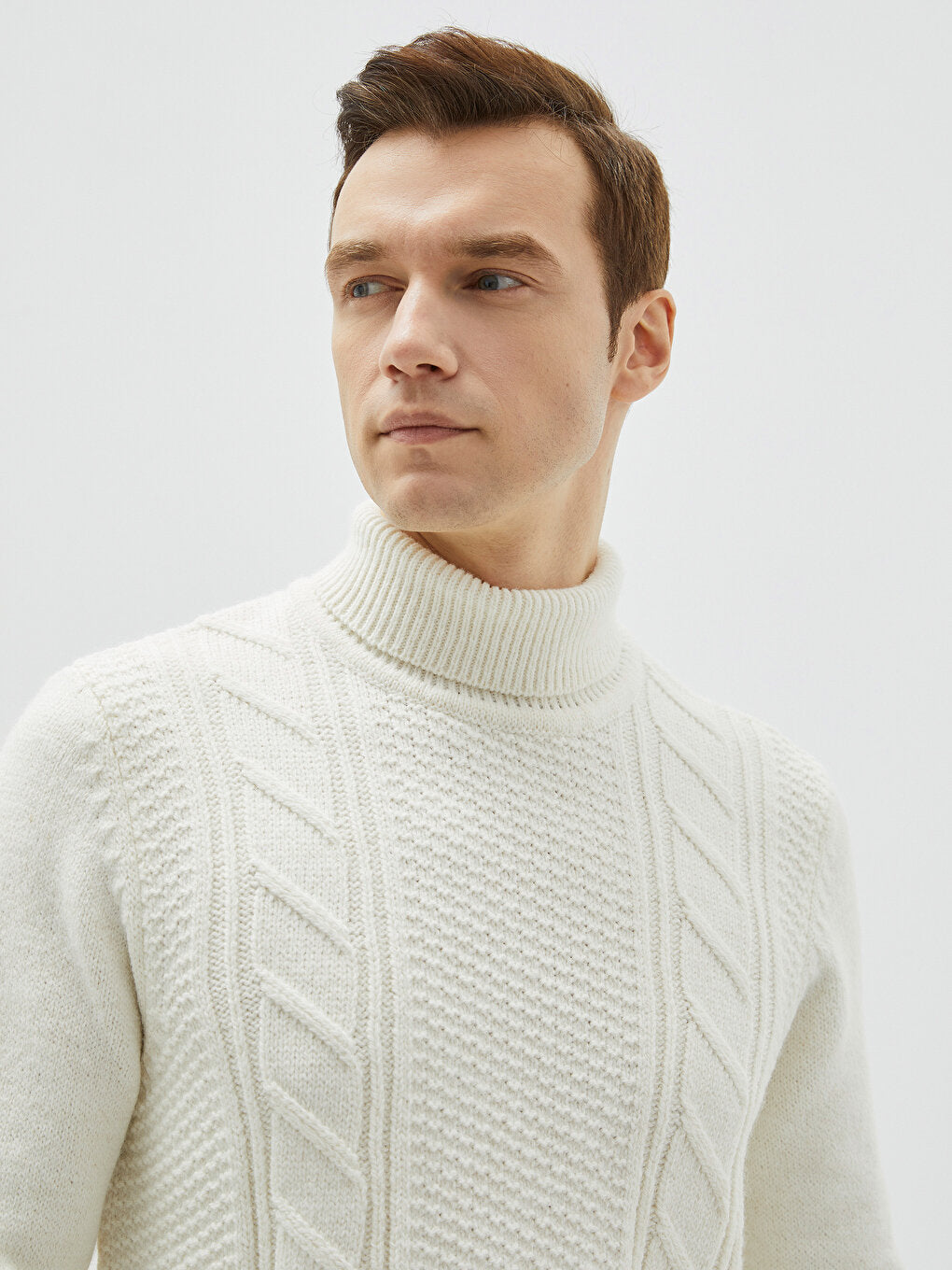 Turtleneck Long Sleeve Men's Knitwear Sweater