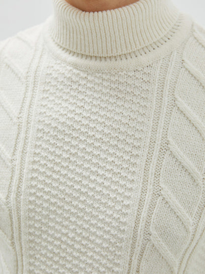 Turtleneck Long Sleeve Men's Knitwear Sweater