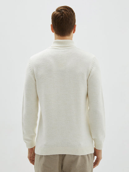 Turtleneck Long Sleeve Men's Knitwear Sweater