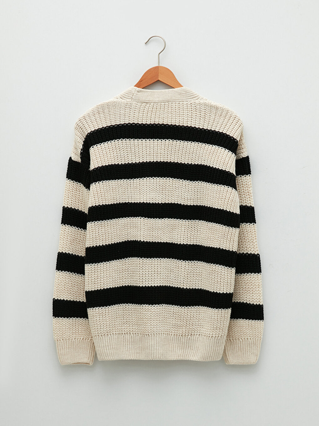 V-Neck Striped Long Sleeve Women's Knitwear Cardigan