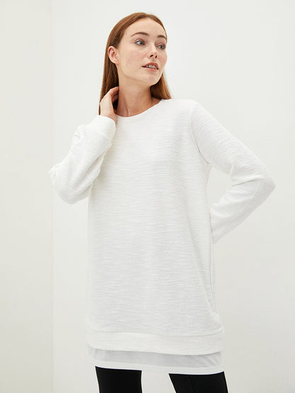 Crew Neck Plain Long Sleeve Women's Tunic