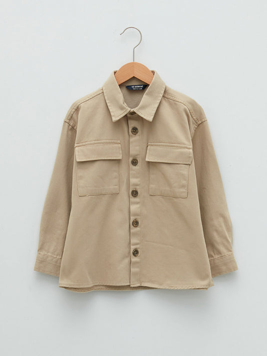 Basic Long Sleeve Gabardine Boy's Shirt