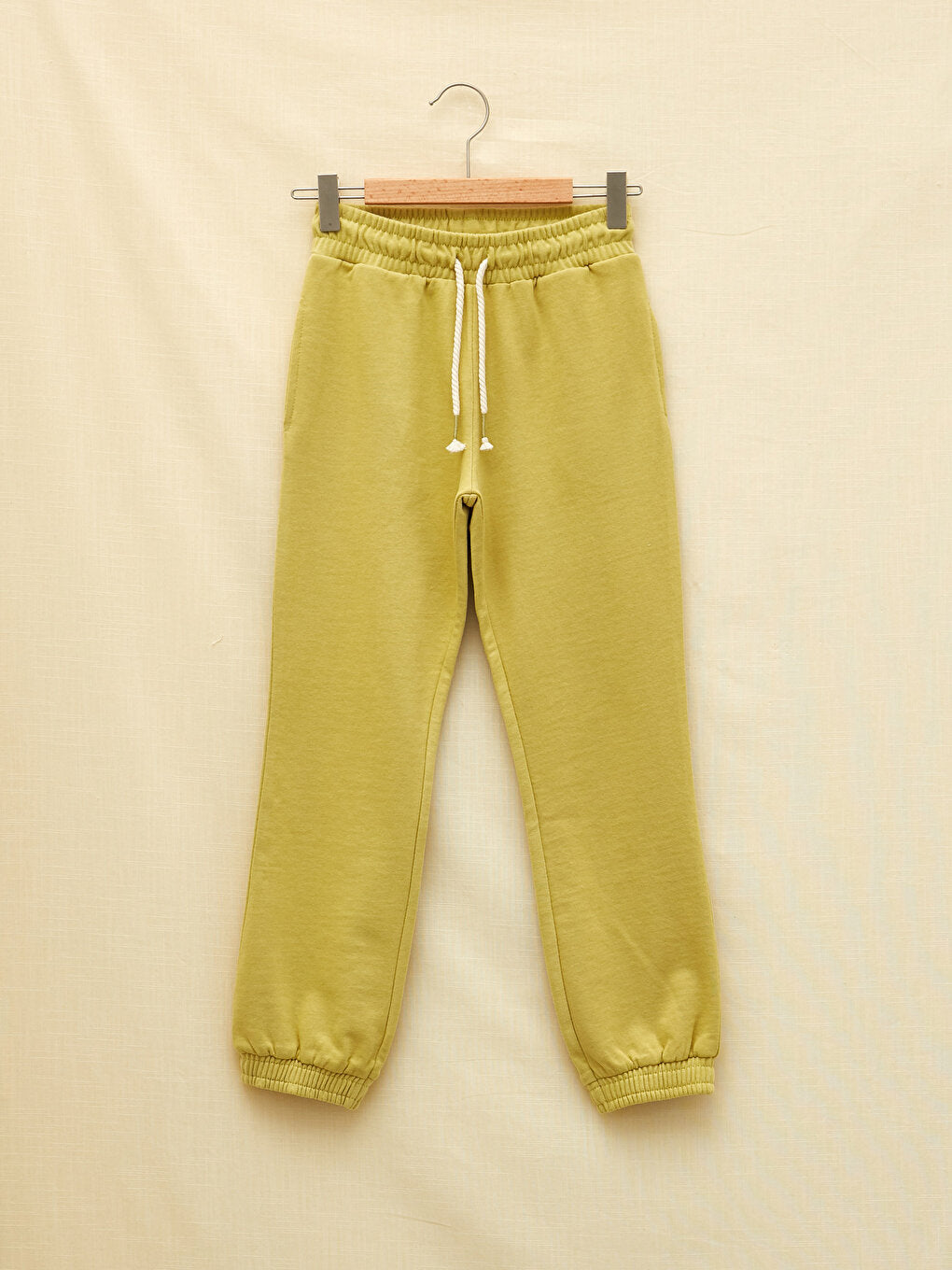 Basic Organic Cotton Girls' Sweatpants with Elastic Waist