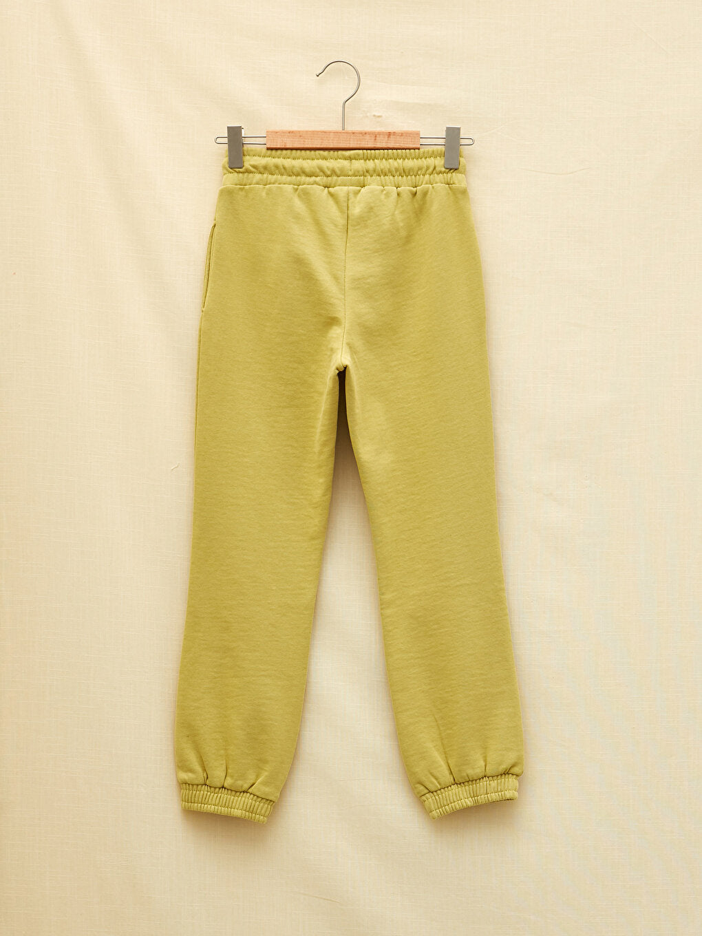 Basic Organic Cotton Girls' Sweatpants with Elastic Waist