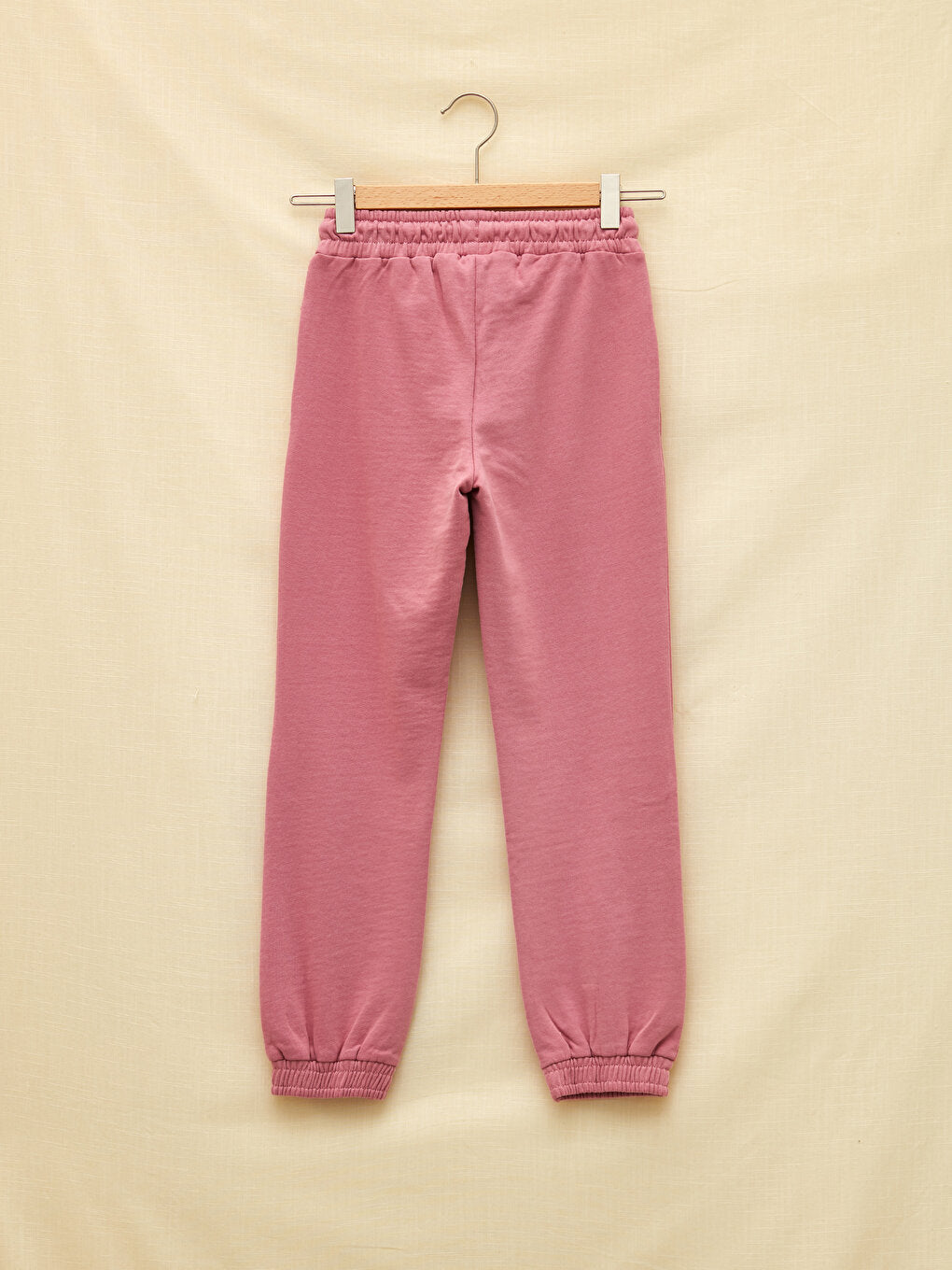 Basic Organic Cotton Girls' Sweatpants with Elastic Waist