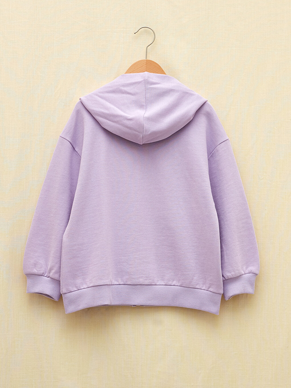 Hooded Printed Long Sleeve Organic Cotton Girls' Zipper Sweatshirt