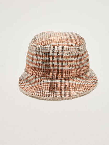 Girl's Plaid Cashmere Bucket Hat