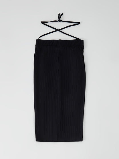 Women's Skirt with Elastic Waist and Tie Detail