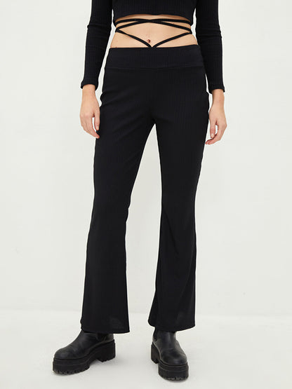 Women's Leggings with Elastic Waist and Tie Detail