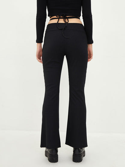 Women's Leggings with Elastic Waist and Tie Detail