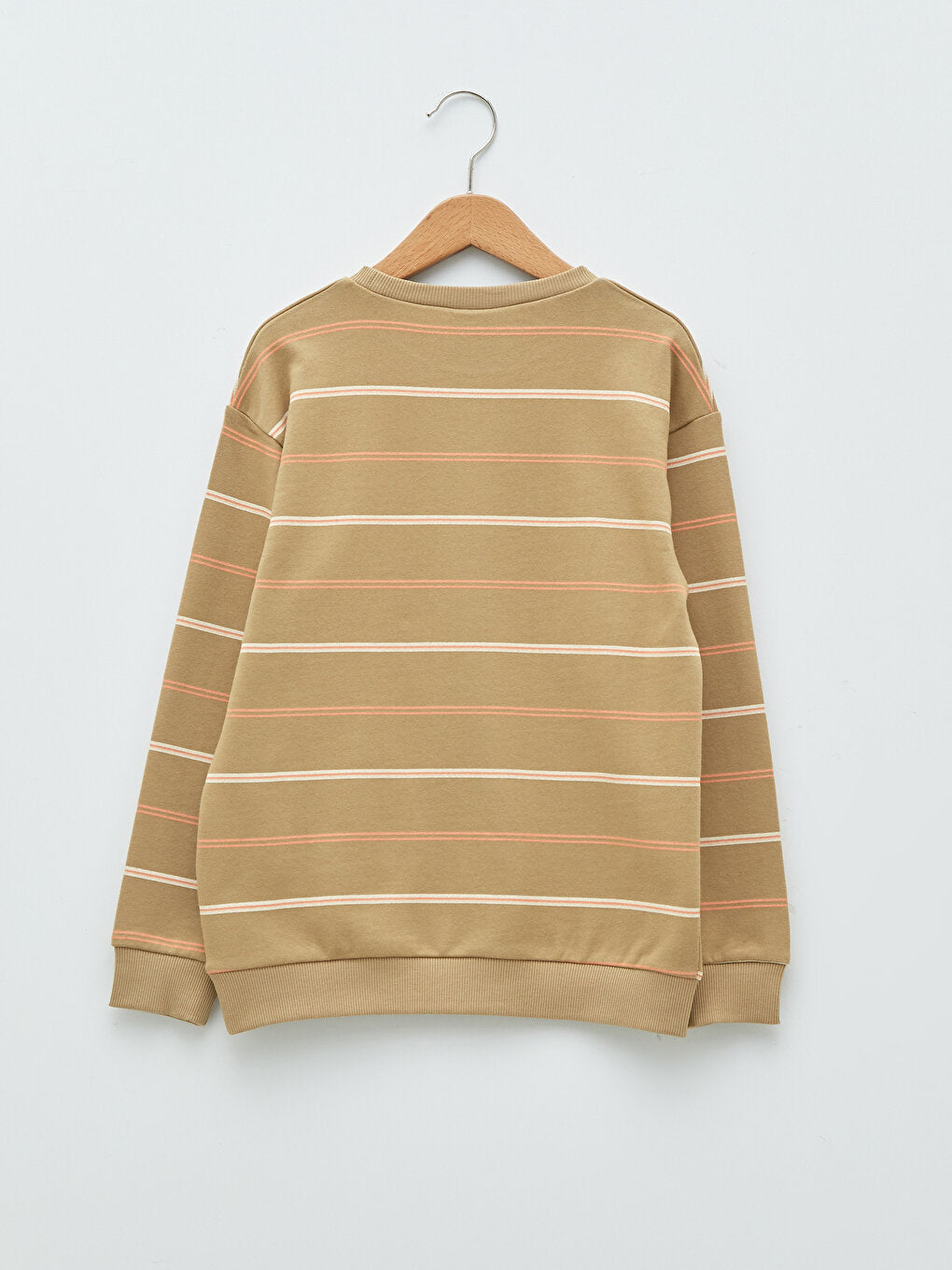 Crew Neck Striped Long Sleeve Boy's Sweatshirt