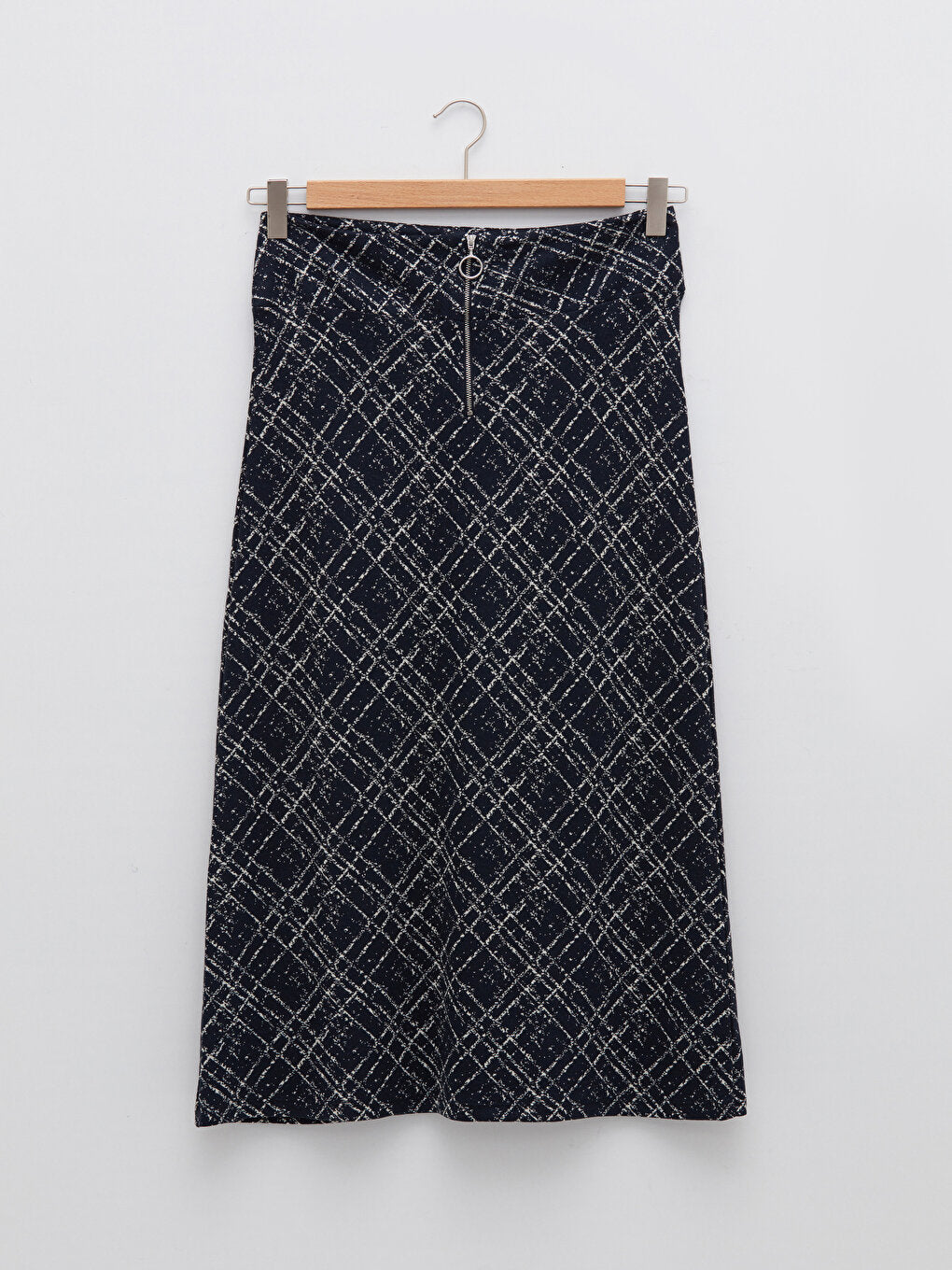 Patterned A-Line Ponte Fabric Women's Skirt with Elastic Waist