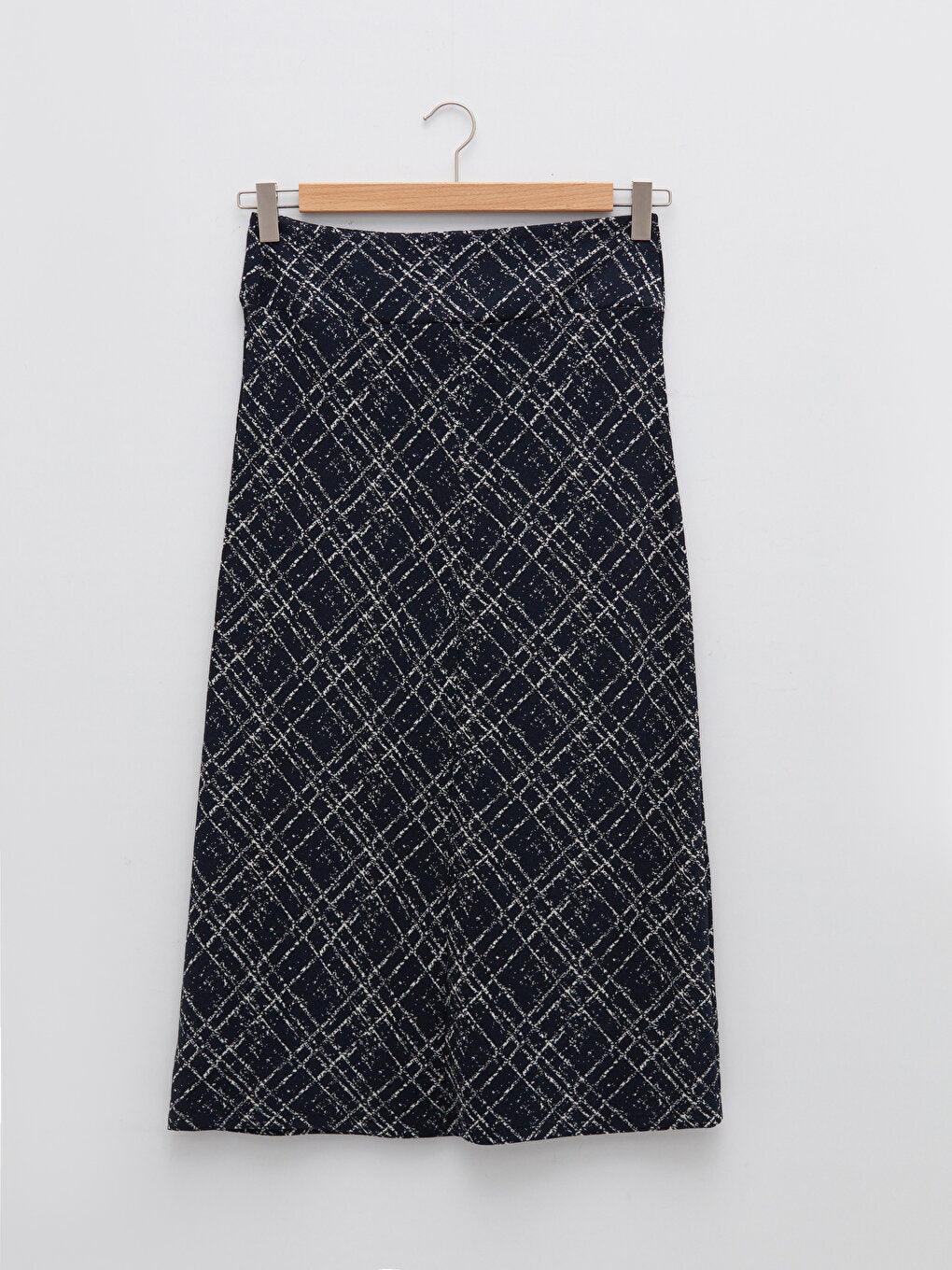 Patterned A-Line Ponte Fabric Women's Skirt with Elastic Waist