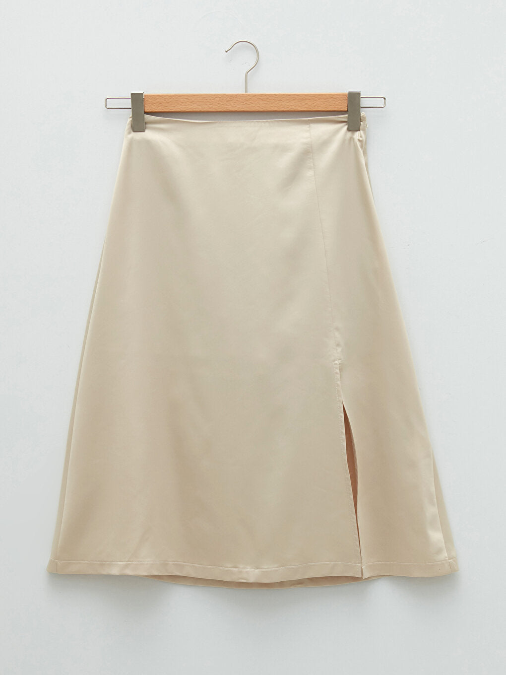 Women's Skirt with Zipper Waist Straight Slit Detail