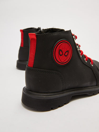 Spiderman Licensed Boys' Boots with Laces and Zipper